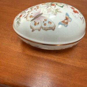 Floral Butterfly Porcelain Trinket Box